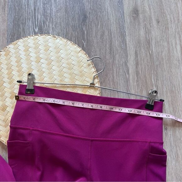 Athleta salutation stash pocket II tight 7/8 length fuchsia pink petite L - Picture 5 of 9